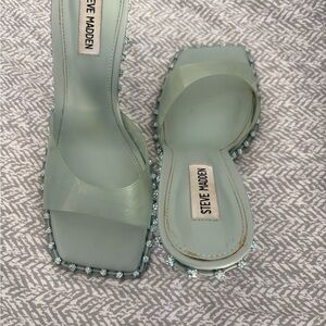 Steve Madden Mint/Teal Heel Slides 4 inch’s
